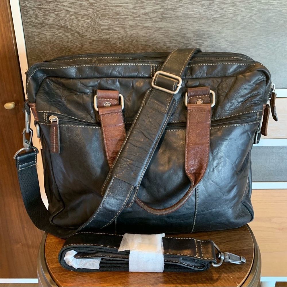 🤎  Vintage Jack Georges Espresso Buffalo Leather Voyager Crossbody Bag 🤎